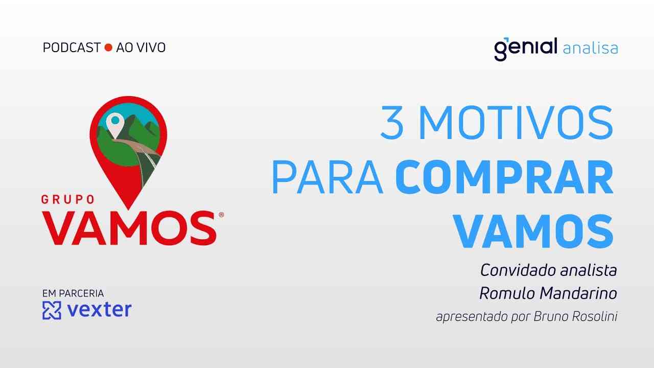 Thumbnail do vídeo: 3 MOTIVOS PARA COMPRAR VAMOS (VAMO3). Análise sobre a empresa! | Podcast Genial Analisa