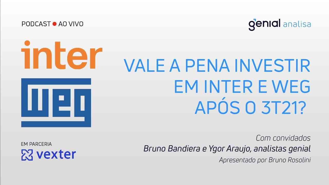 Thumbnail do vídeo: Resultados Trimestrais! Vale a pena investir em Inter e WEG após o 3T21?