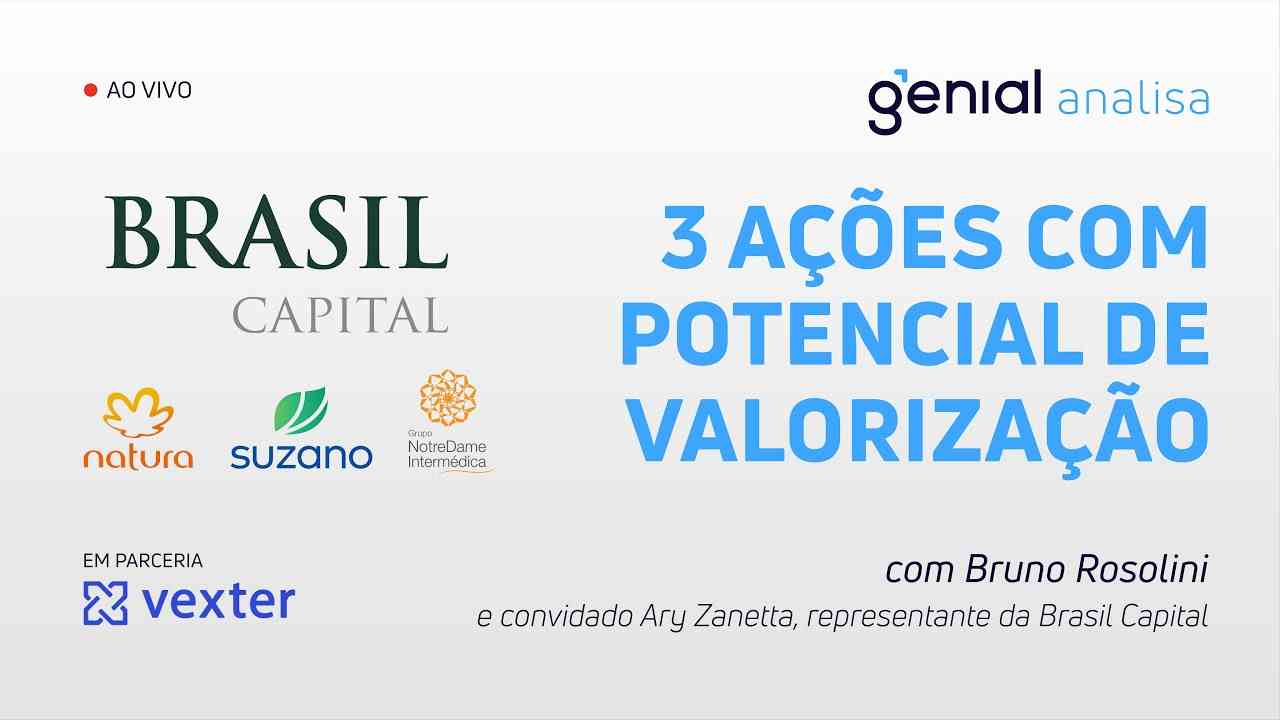 Thumbnail do vídeo: 3 AÇÕES COM GRANDE POTENCIAL DE VALORIZAÇÃO com Brasil Capital | Podcast Genial Analisa