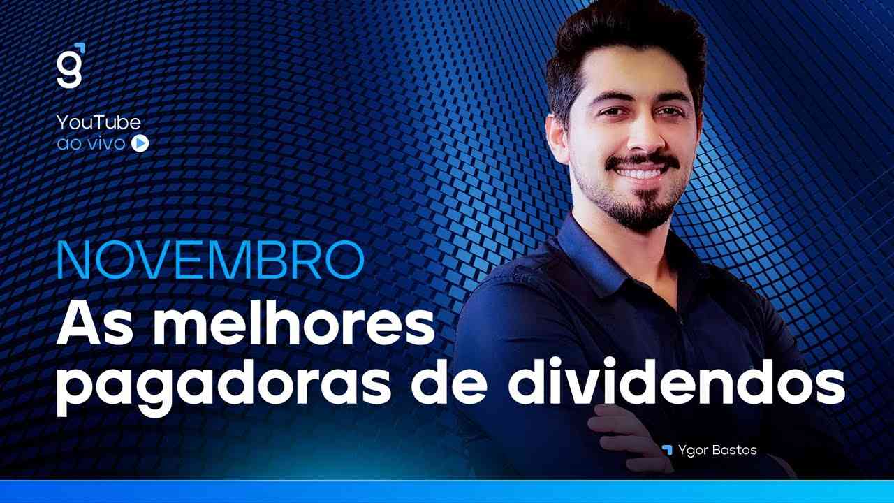 Thumbnail do vídeo: 🔴 As melhores pagadoras de dividendos de NOVEMBRO de 2025