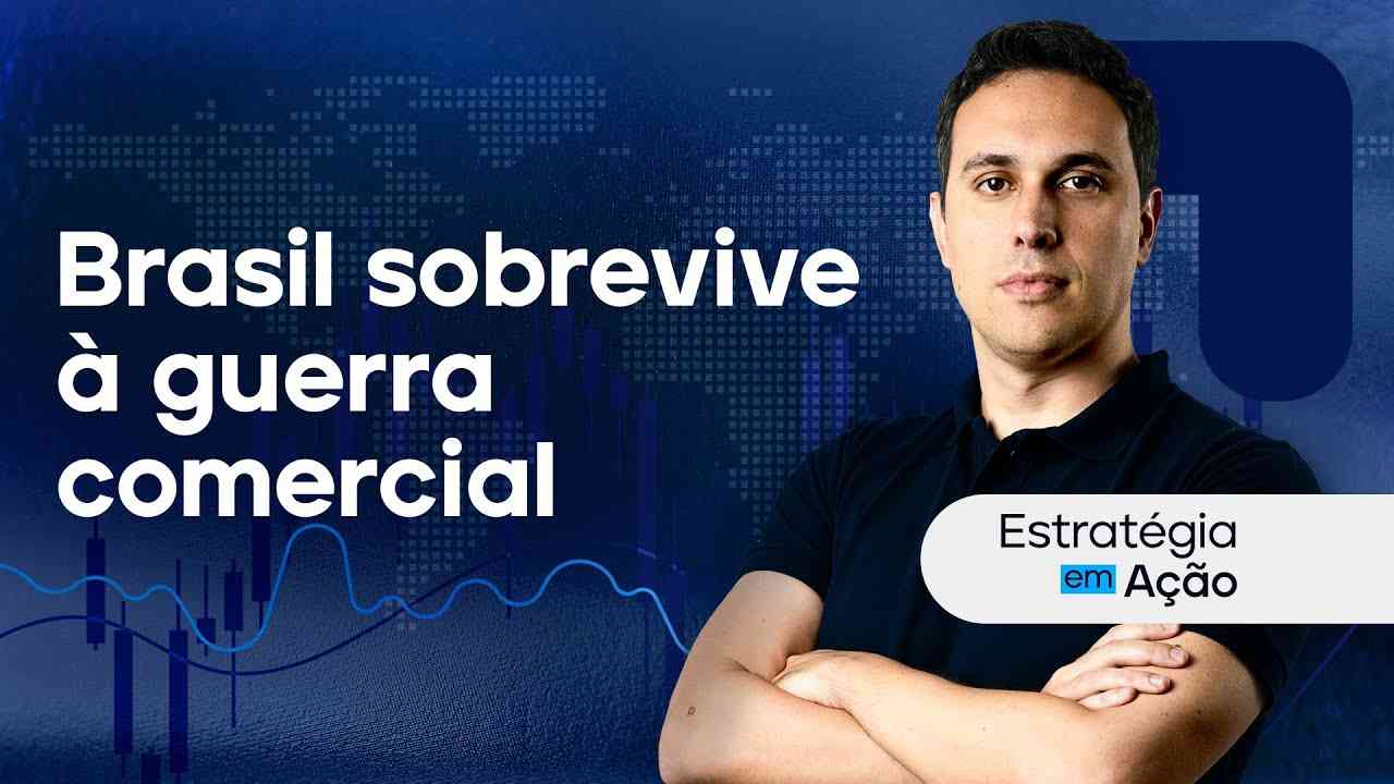 Thumbnail do vídeo: Brasil sobrevive à guerra comercial | Estratégia em Ação – Abril de 2025 (Update)