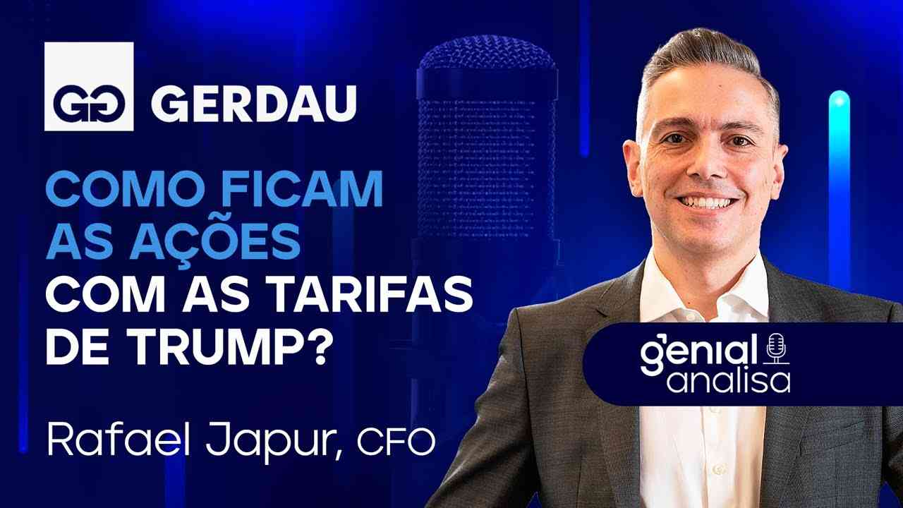 Thumbnail do vídeo: 🔴 Como ficam as ações da Gerdau com as tarifas de Trump? | Podcast Genial Analisa #ggbr4