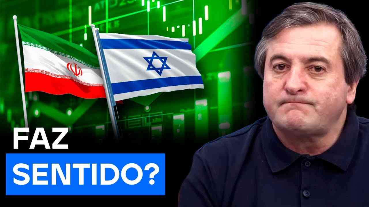Thumbnail do vídeo: Mercados ignoram guerra no Irã e sobem. Faz sentido?