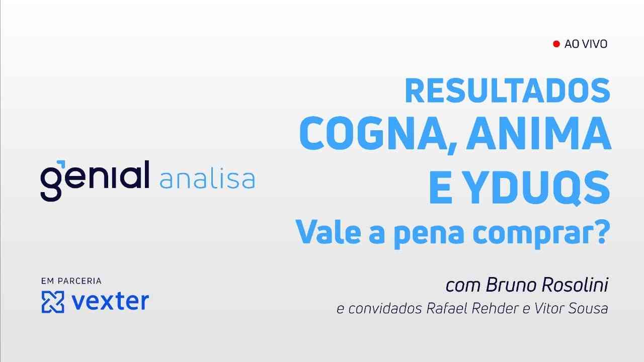 Thumbnail do vídeo: Resultados COGNA, ANIMA e YDUQS - Vale a pena comprar? - Podcast Genial Analisa